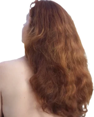 woman with long flowing red hair