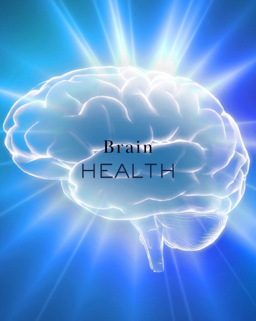 stylized image of brain with light rays radiating outward